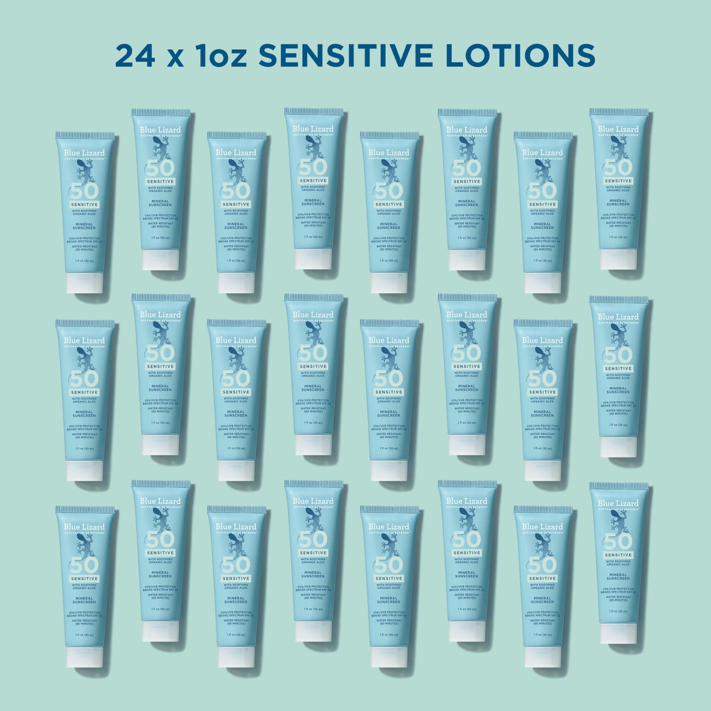 Blue Lizard Sensitive Mineral SPF 50 Sunscreen Lotion, 100% Mineral Sunscreen, UVA/UVB Protection, Infused with organic Aloe Vera, Soothes and Hydrates, 5 fl oz