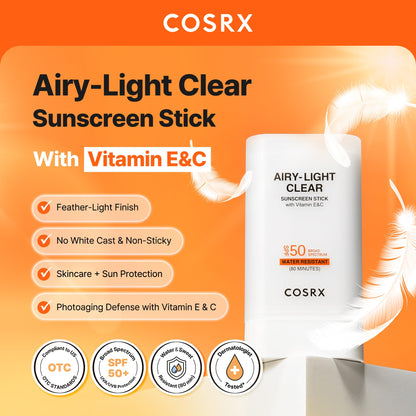 COSRX Vitamin E Sunscreen for Oily Skin SPF 50, Natural Glow Face Sunscreen, Lightweight, Non-Sticky, No White Cast, Hydrating, Beach Essentials, Summer Travel Essentials, Korean Skincare,1.69 fl oz