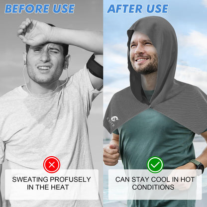 CSITE 3 Pack Cooling Hoodie Towels for Neck and Face, UPF 50 Sun Protection & Instant Cooling, Ice Towels for Hot Weather, Soft Breathable Towel for Sport, Work Out, Gym, Camping & More Activities
