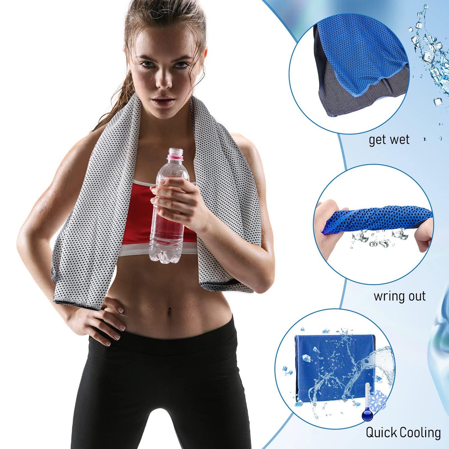BBTO 100 Pack Cooling Towel - Microfiber Cold Sports Sweat Rags Neck & Face Breathable Ice Chilly Towel for Gym Yoga Golf Workout Beach Accessories