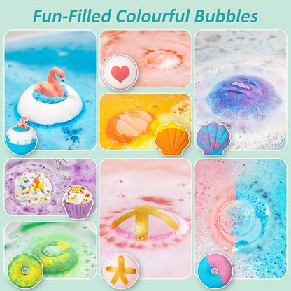 Aofmee Bath Bombs, 6pcs Bubble Bath Bomb for Girls, Handmade Fizzies Bathbombs for Women, Natural Organic Kids Spa Kit, Non Toxic Bath Kit for Teens, Gift Set for Mother Birthday Christmas Easter