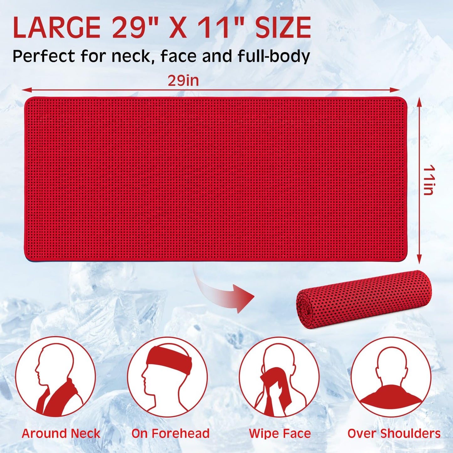 BBTO 100 Pack Cooling Towel - Microfiber Cold Sports Sweat Rags Neck & Face Breathable Ice Chilly Towel for Gym Yoga Golf Workout Beach Accessories
