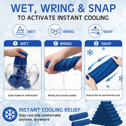 BBTO 100 Pack Cooling Towel - Microfiber Cold Sports Sweat Rags Neck & Face Breathable Ice Chilly Towel for Gym Yoga Golf Workout Beach Accessories