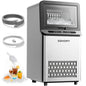 EUHOMY Commercial Ice Maker Machine, 100lbs/24H Stainless Steel Under Counter ice Machine with 33lbs Ice Storage Capacity, Freestanding Ice Maker.