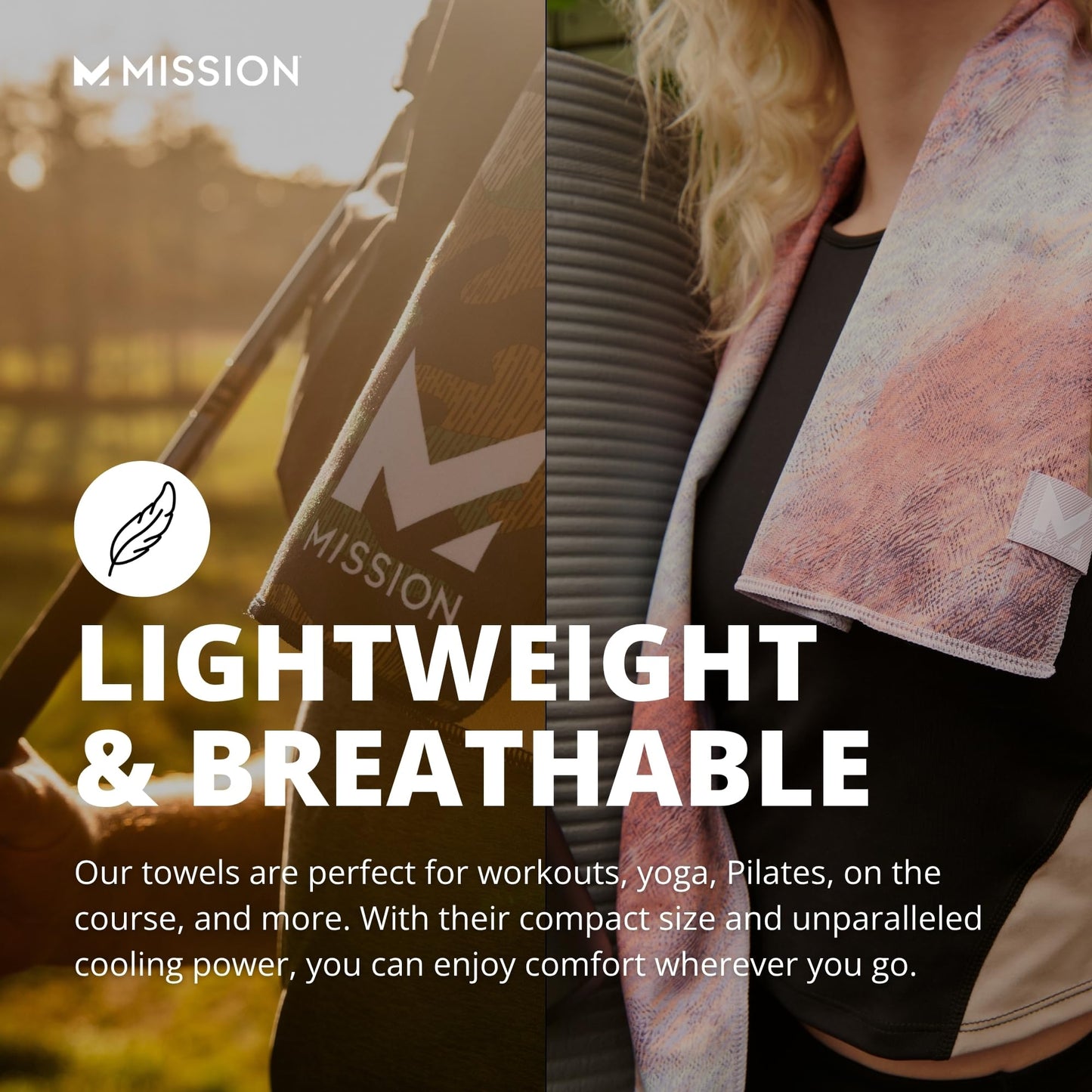 MISSION Max Plus Cooling Towel- Soft, Durable Microfiber - Cools Up to 3 Hours - UPF 50 Sun Protection - Machine Washable