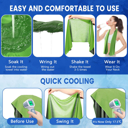 Hosuly 30 Pack Cooling Towels 40"x12" Cooling Neck Wraps Soft Breathable Chilly Towel Ice Towels Microfiber Workout Towel for Yoga Sport Running Workout Gym Camping Fitness Activities(Orange)