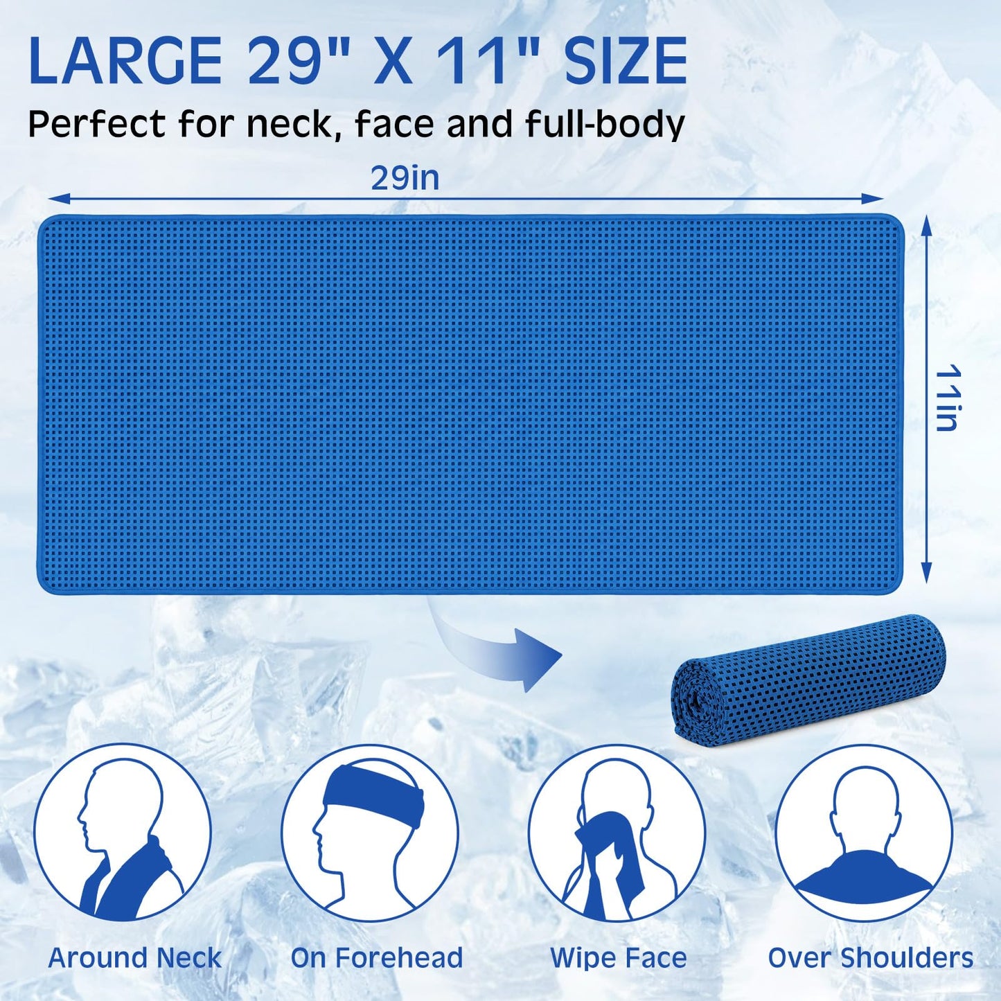 BBTO 100 Pack Cooling Towel - Microfiber Cold Sports Sweat Rags Neck & Face Breathable Ice Chilly Towel for Gym Yoga Golf Workout Beach Accessories