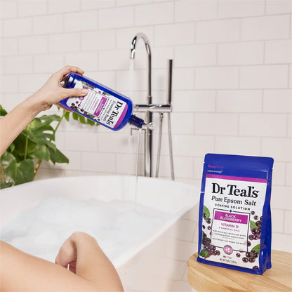 Dr Teal's Foaming Bath with Pure Epsom Salt, Soothe & Sleep with Lavender, 34 fl oz (Pack of 2)