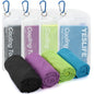 YESLIFE 4 Pack Cooling Towels (40"x12"), Gym Sweat Towels, Cooling Neck Wraps, Soft Breathable Microfiber Towels for Yoga, Running, Sport, Workout, Camping & More (Multicolor)