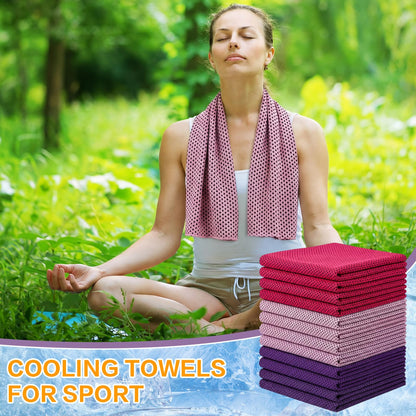 BBTO 100 Pack Cooling Towel - Microfiber Cold Sports Sweat Rags Neck & Face Breathable Ice Chilly Towel for Gym Yoga Golf Workout Beach Accessories