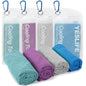 YESLIFE 4 Pack Cooling Towels (40"x12"), Gym Sweat Towels, Cooling Neck Wraps, Soft Breathable Microfiber Towels for Yoga, Running, Sport, Workout, Camping & More (Multicolor)