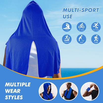 CSITE 3 Pack Cooling Hoodie Towels for Neck and Face, UPF 50 Sun Protection & Instant Cooling, Ice Towels for Hot Weather, Soft Breathable Towel for Sport, Work Out, Gym, Camping & More Activities