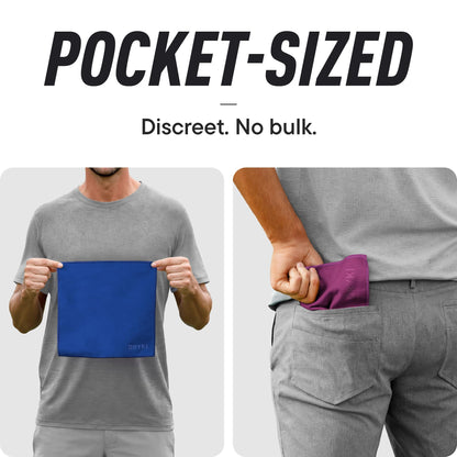 DRYKI Sweat Absorbing Handkerchiefs - The Original Pocket-Sized Sweat Towels - Quick-Dry Microfiber Sweat Rags for Face, Hands, & Body - Men & Women - Gym, Sports, and Work (Black: 5 Pack)
