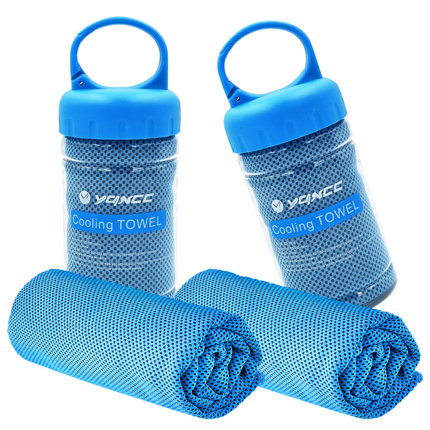 YQXCC 2 Pack Cooling Towels (47"x12"), Ice Cool Neck Towel, Soft Breathable Microfiber for Yoga, Golf, Gym, Running, Camping & Hot Weather