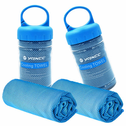 YQXCC 2 Pack Cooling Towels (47"x12"), Ice Cool Neck Towel, Soft Breathable Microfiber for Yoga, Golf, Gym, Running, Camping & Hot Weather