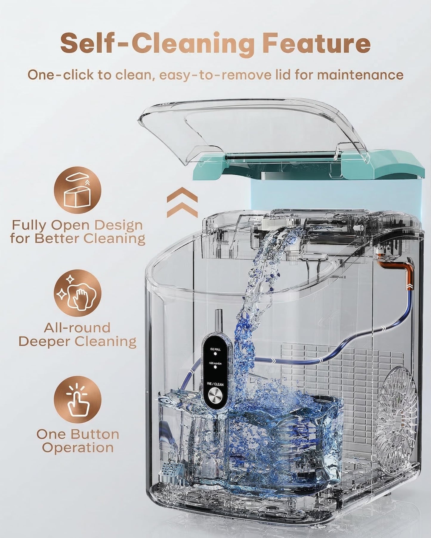 Nugget Ice Maker Countertop, Silonn Chewable Pellet Ice Machine with Self-Cleanin Function, 36lbs/24H Portable Ice Makers for Home Kitchen Officce, Black