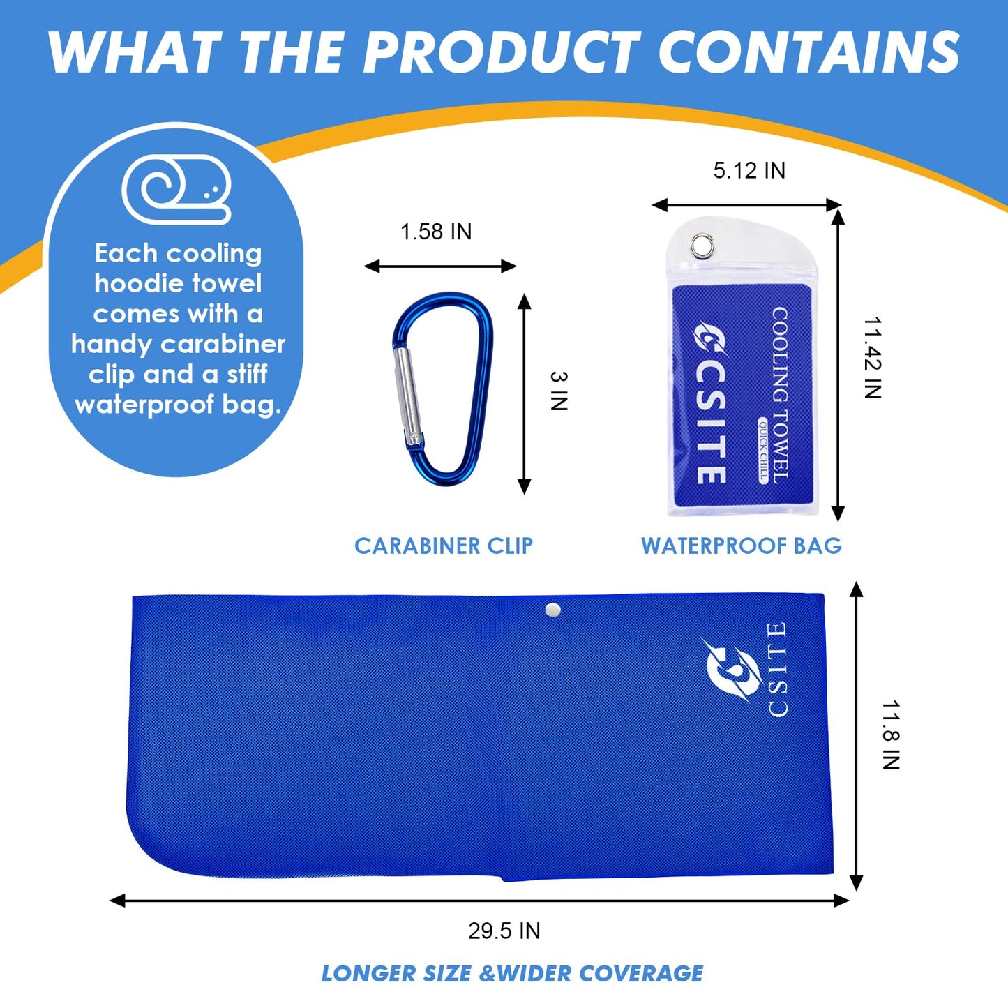 CSITE 3 Pack Cooling Hoodie Towels for Neck and Face, UPF 50 Sun Protection & Instant Cooling, Ice Towels for Hot Weather, Soft Breathable Towel for Sport, Work Out, Gym, Camping & More Activities
