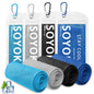 4 Packs Cooling Towel, 40" x 12" Microfiber Cooling Towels for Neck and Face, Soft Breathable Gym Towel for Working Out with Waterproof Bag & Carabiner, Sweat Towels for Running, Yoga, Travel, Climb