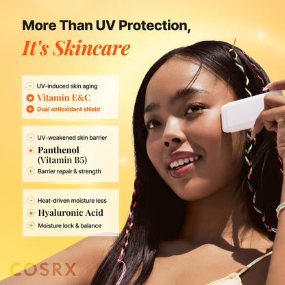 COSRX Vitamin E Sunscreen for Oily Skin SPF 50, Natural Glow Face Sunscreen, Lightweight, Non-Sticky, No White Cast, Hydrating, Beach Essentials, Summer Travel Essentials, Korean Skincare,1.69 fl oz
