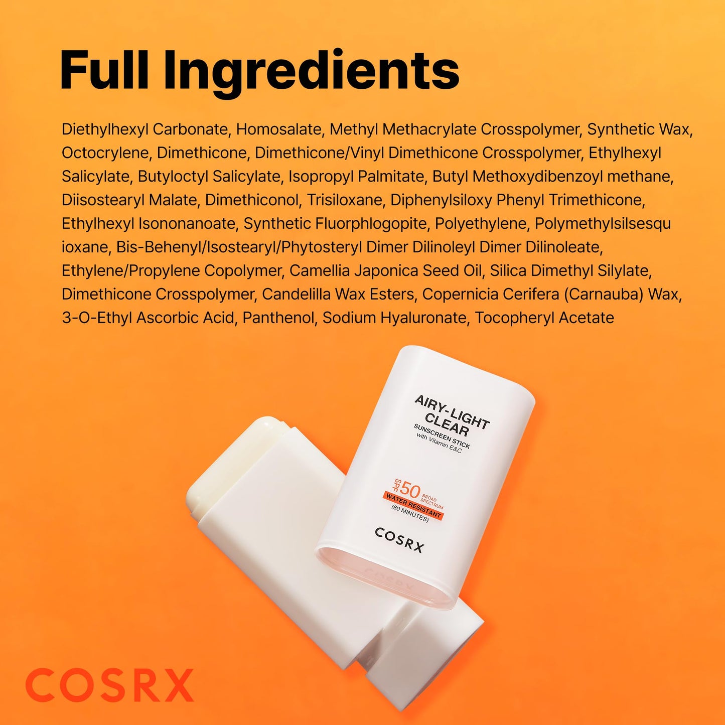 COSRX Vitamin E Sunscreen for Oily Skin SPF 50, Natural Glow Face Sunscreen, Lightweight, Non-Sticky, No White Cast, Hydrating, Beach Essentials, Summer Travel Essentials, Korean Skincare,1.69 fl oz
