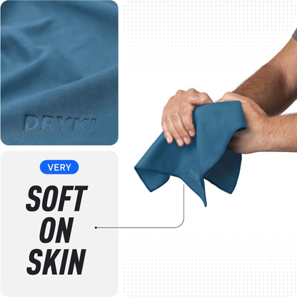 DRYKI Sweat Absorbing Handkerchiefs - The Original Pocket-Sized Sweat Towels - Quick-Dry Microfiber Sweat Rags for Face, Hands, & Body - Men & Women - Gym, Sports, and Work (Black: 5 Pack)