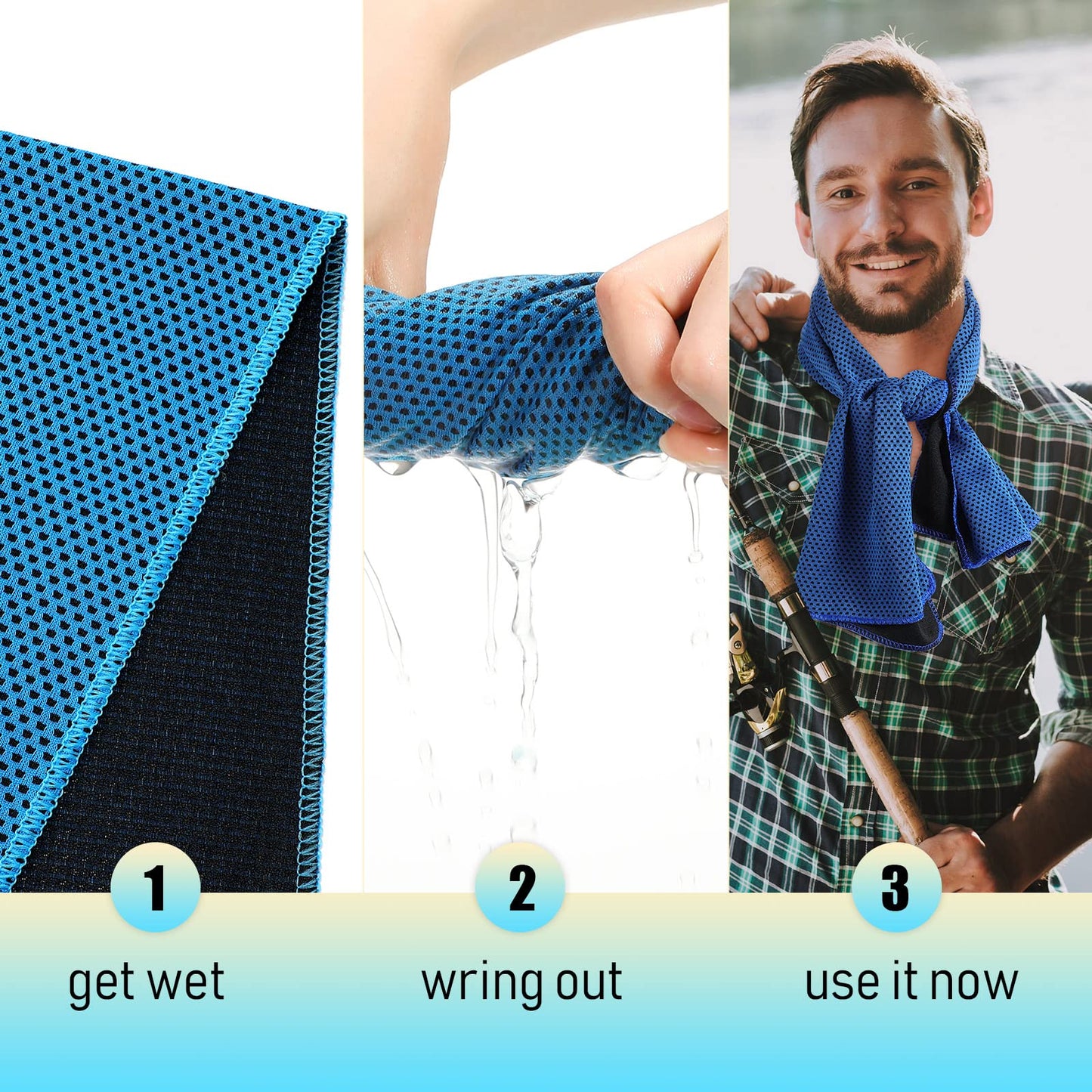 BBTO 100 Pack Cooling Towel - Microfiber Cold Sports Sweat Rags Neck & Face Breathable Ice Chilly Towel for Gym Yoga Golf Workout Beach Accessories