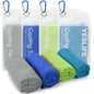 YESLIFE 4 Pack Cooling Towels (40"x12"), Gym Sweat Towels, Cooling Neck Wraps, Soft Breathable Microfiber Towels for Yoga, Running, Sport, Workout, Camping & More (Multicolor)