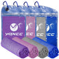 YQXCC 4 Pack Cooling Towels (47"x12"), Ice Cool Neck Towel, Soft Breathable Microfiber for Yoga, Golf, Gym, Running, Camping & Hot Weather