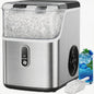 Silonn Ice Maker Countertop, Portable Ice Machine with Carry Handle, Self-Cleaning Ice Makers with Basket and Scoop, 9 Cubes in 6 Mins, 26 lbs per Day, Ideal for Home, Kitchen, Camping, RV