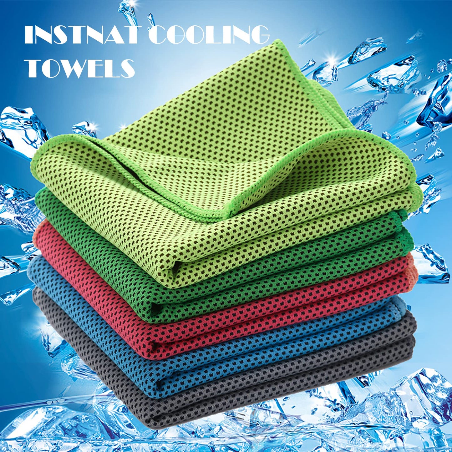 Pack of 20 Cooling Towel 40x12'' Ice Towel for Neck and Face Microfiber Chilly with Bag Breathable Yoga Gym Stay Cool Towels Sweat Rag for Workout Running Camping Pilates Beach, Dark Blue