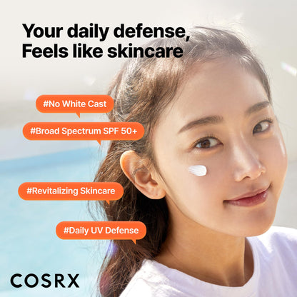 COSRX Vitamin E Sunscreen for Oily Skin SPF 50, Natural Glow Face Sunscreen, Lightweight, Non-Sticky, No White Cast, Hydrating, Beach Essentials, Summer Travel Essentials, Korean Skincare,1.69 fl oz