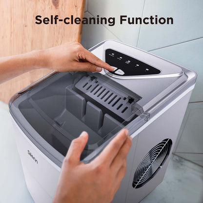 Nugget Ice Maker Countertop, Silonn Chewable Pellet Ice Machine with Self-Cleanin Function, 36lbs/24H Portable Ice Makers for Home Kitchen Officce, Black