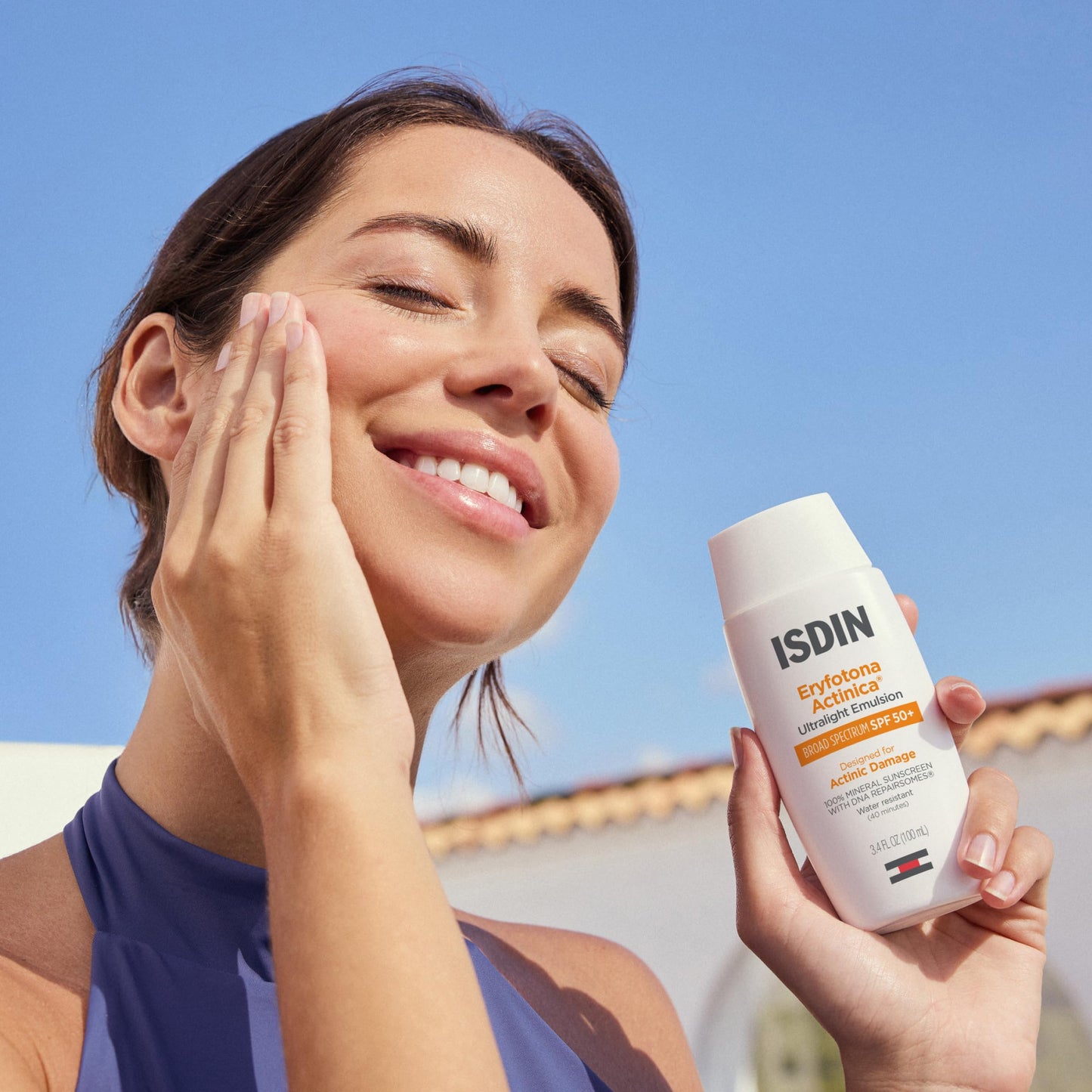ISDIN Eryfotona Actinica Mineral Face Sunscreen SPF 50+, No White Cast | 100% Mineral UV Filters, Zinc Oxide, Suitable for Sensitive Skin, Non-comedogenic, Dermatologist Recommended