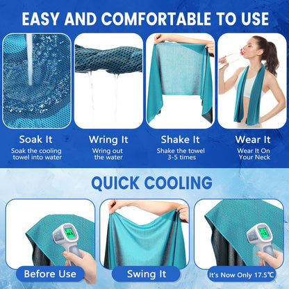 Hosuly 30 Pack Cooling Towels 40"x12" Cooling Neck Wraps Soft Breathable Chilly Towel Ice Towels Microfiber Workout Towel for Yoga Sport Running Workout Gym Camping Fitness Activities(Orange)