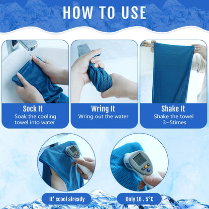 Hosuly 30 Pack Cooling Towels, 40"x12" Ice Breathable Soft Chilly Sweat Rag Microfiber Workout Rags for Gym Cooling Towels for Neck and Face for Yoga Golf Sport Running