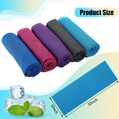BBTO 100 Pack Cooling Towel - Microfiber Cold Sports Sweat Rags Neck & Face Breathable Ice Chilly Towel for Gym Yoga Golf Workout Beach Accessories