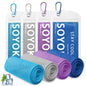 4 Packs Cooling Towel, 40" x 12" Microfiber Cooling Towels for Neck and Face, Soft Breathable Gym Towel for Working Out with Waterproof Bag & Carabiner, Sweat Towels for Running, Yoga, Travel, Climb