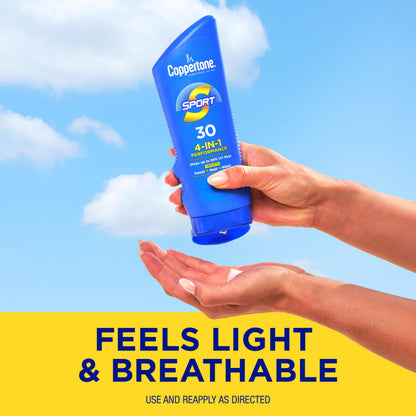 Coppertone SPORT Sunscreen Lotion Broad Spectrum SPF 50, Water Resistant 80 Minutes, UVA/UVB Protection, Moisturizing Formula with Vitamin E, 7 Fluid Ounce