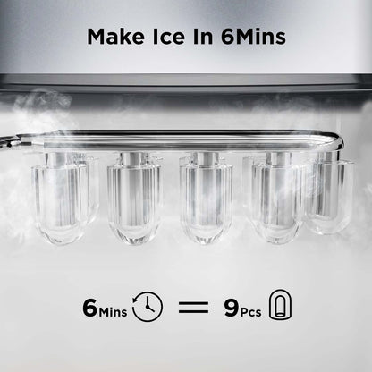 Nugget Ice Maker Countertop, Silonn Chewable Pellet Ice Machine with Self-Cleanin Function, 36lbs/24H Portable Ice Makers for Home Kitchen Officce, Black