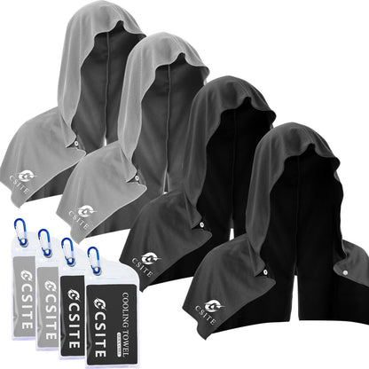 CSITE 3 Pack Cooling Hoodie Towels for Neck and Face, UPF 50 Sun Protection & Instant Cooling, Ice Towels for Hot Weather, Soft Breathable Towel for Sport, Work Out, Gym, Camping & More Activities