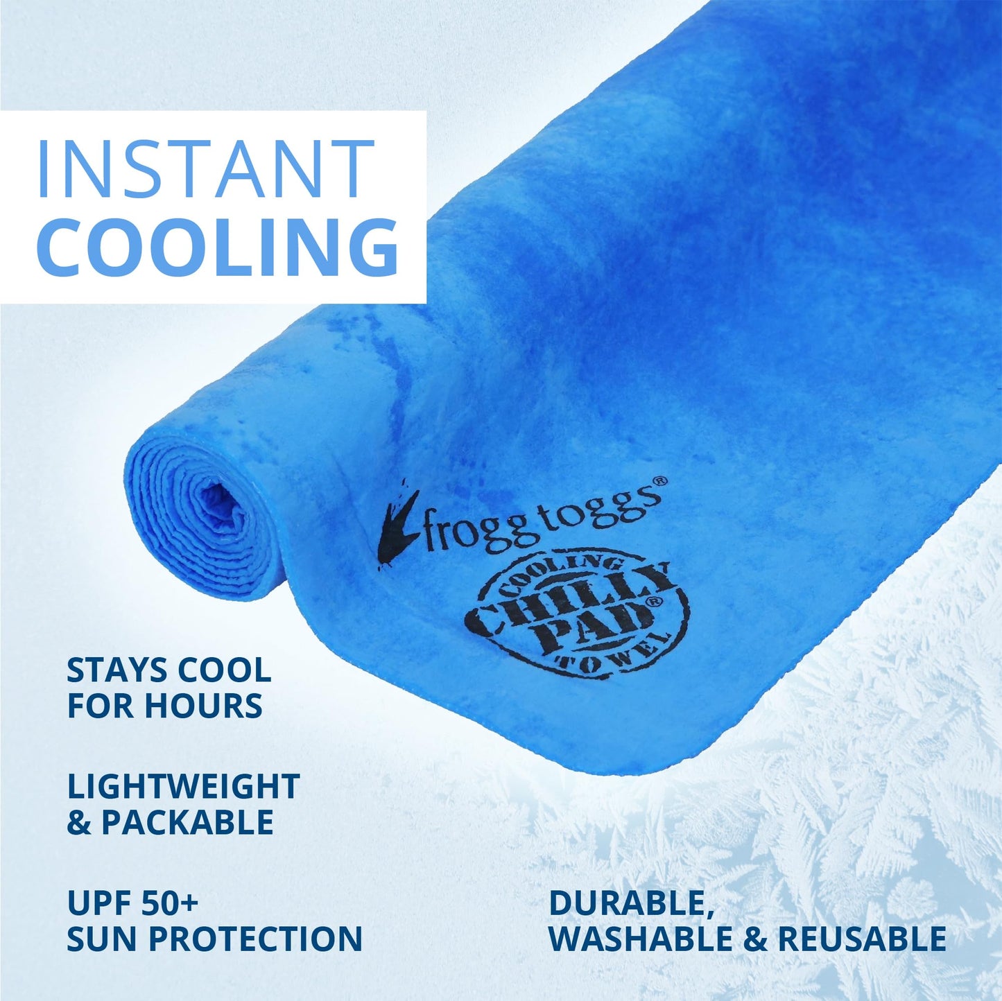 FROGG TOGGS Chilly Pad, Instant Cooling Towel, Long Lasting, Reusable, Sports and Outdoors Neck Towel 33x13