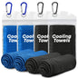 4 Pack Cooling Towels (40"x 12"), Soft Breathable Gym Towels, Outdoors Ice Towel for Neck and Face, Camp Essentials Microfiber Sweat Towels for Gym, Run, Yoga, Workout, Travel, Climb