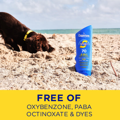 Coppertone SPORT Sunscreen Lotion Broad Spectrum SPF 50, Water Resistant 80 Minutes, UVA/UVB Protection, Moisturizing Formula with Vitamin E, 7 Fluid Ounce
