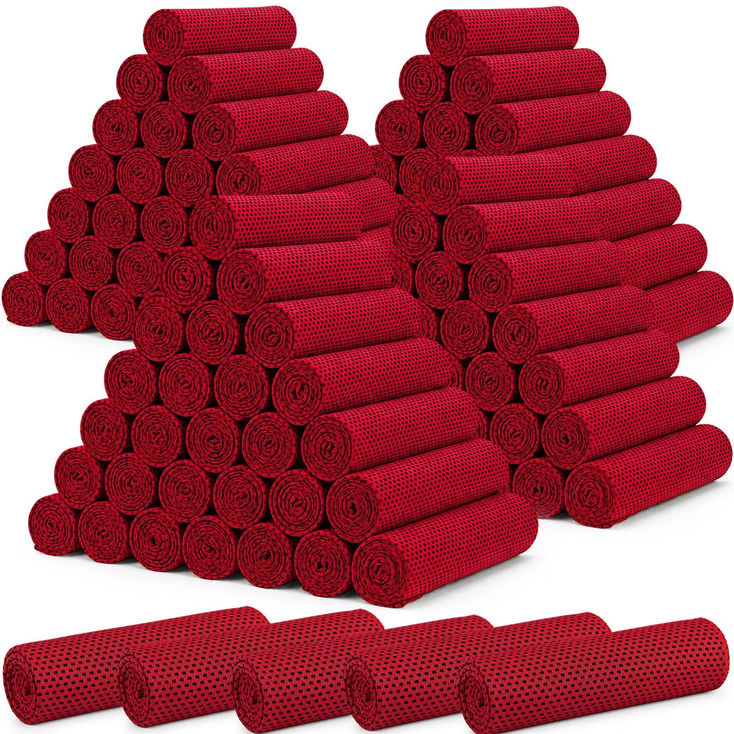 BBTO 100 Pack Cooling Towel - Microfiber Cold Sports Sweat Rags Neck & Face Breathable Ice Chilly Towel for Gym Yoga Golf Workout Beach Accessories