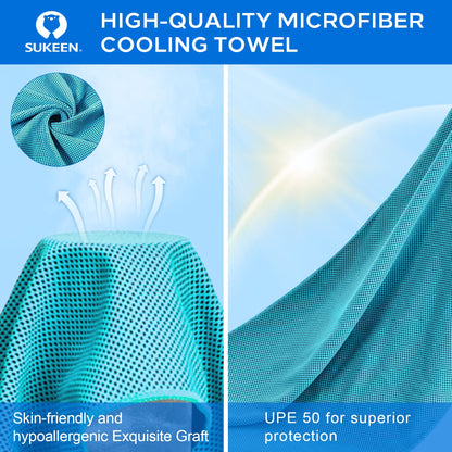 Sukeen 4 Pack Cooling Towels (40"x12"),Ice Towel,Soft Breathable Chilly Towel,Microfiber Towel for Yoga,Sport,Running,Gym,Workout,Camping,Fitness,Workout & More Activities