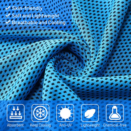 BBTO 100 Pack Cooling Towel - Microfiber Cold Sports Sweat Rags Neck & Face Breathable Ice Chilly Towel for Gym Yoga Golf Workout Beach Accessories
