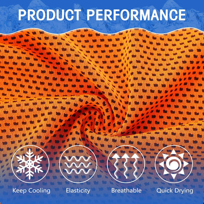 Hosuly 30 Pack Cooling Towels 40"x12" Cooling Neck Wraps Soft Breathable Chilly Towel Ice Towels Microfiber Workout Towel for Yoga Sport Running Workout Gym Camping Fitness Activities(Orange)