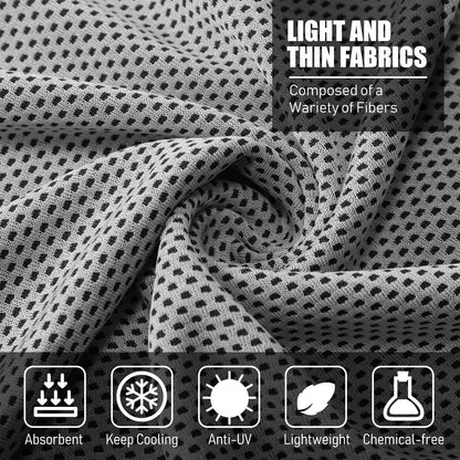 BBTO 100 Pack Cooling Towel - Microfiber Cold Sports Sweat Rags Neck & Face Breathable Ice Chilly Towel for Gym Yoga Golf Workout Beach Accessories