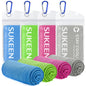 Sukeen 4 Pack Cooling Towels (40"x12"),Ice Towel,Soft Breathable Chilly Towel,Microfiber Towel for Yoga,Sport,Running,Gym,Workout,Camping,Fitness,Workout & More Activities