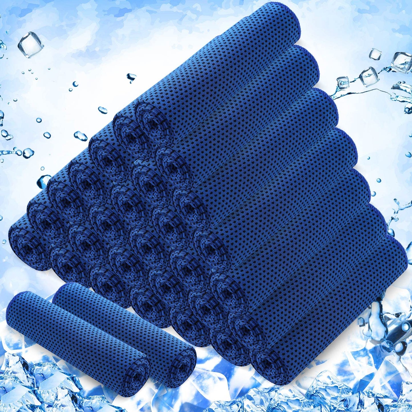 Hosuly 30 Pack Cooling Towels, 40"x12" Ice Breathable Soft Chilly Sweat Rag Microfiber Workout Rags for Gym Cooling Towels for Neck and Face for Yoga Golf Sport Running